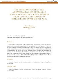 Tirant Lo Blanch As a Matter for New Sources from Classical Historians to Explain Facts of the Middle Ages