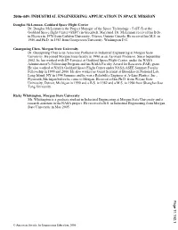 2006-449: Industrial Engineering Application in Space Mission