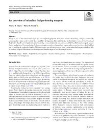 An Overview of Microbial Indigo-Forming Enzymes