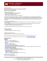 Bioproducts and Biosystems Engineering B.B.E. Bioproducts and Biosystems Engineering College of Science and Engineering