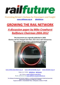 Growing the Rail Network