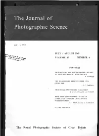 I the Journal of \ Photographic Science