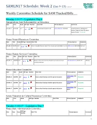SAMLN17 Schedule: Week 2 (Jan 9-13) 1-8-17