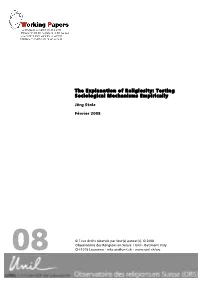 The Explanation of Religiosity: Testing Sociological Mechanisms Empirically