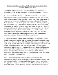 Was the Formation of a 15 Mile Wide Meteorite Crater on the Moon Observed in June 1178 AD? the Following Text Is an Extract From