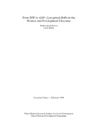 WID to GAD: Conceptual Shifts in the Women and Development Discourse