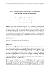 1 How to Make Experimental Economics