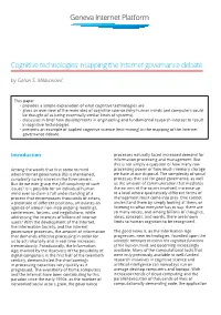 Cognitive Technologies: Mapping the Internet Governance Debate by Goran S