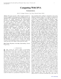 Computing with DNA