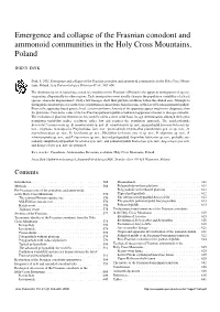 Emergence and Collapse of the Frasnian Conodont and Ammonoid Communities in the Holy Cross Mountains, Poland