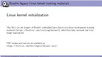 Linux Kernel Initialization