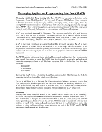 Messaging Application Programming Interface (MAPI) CS-420 (ET & CIT)