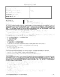 Preliminary Screening Report Form