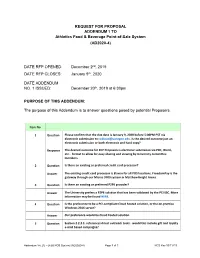 REQUEST for PROPOSAL ADDENDUM 1 to Athletics Food & Beverage Point-Of-Sale System (AD2020-4)