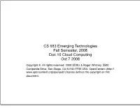 Cloud Computing Oct 7 2008