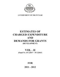 Estimates of Charged Expenditure and Demands for Grants (Development)
