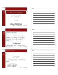 Predicate Logic and Quantifiers