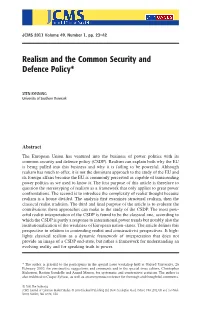 Realism and the Common Security And