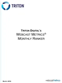Webcast Metrics Monthly Ranker