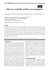 Effect of a Small Dike on Blast Wave Propagation
