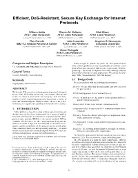 Efficient, Dos-Resistant, Secure Key Exchange