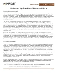 Understanding Rancidity of Nutritional Lipids