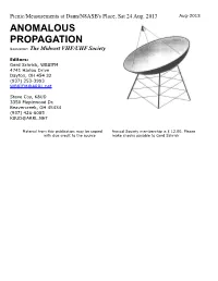ANOMALOUS PROPAGATION Newsletter: the Midwest VHF/UHF Society