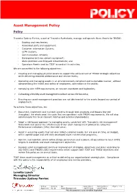 Asset Management Policy Statement Policy