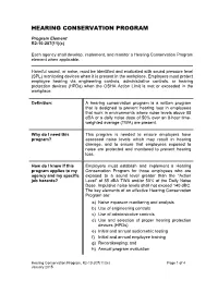 Hearing Conservation Program
