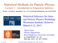 Lecture 1: Introduction to Frequentist Statistics