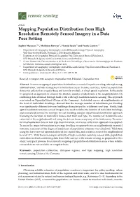 Mapping Population Distribution from High Resolution Remotely Sensed Imagery in a Data Poor Setting
