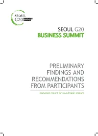 Preliminary Findings and Recommendations from Participants