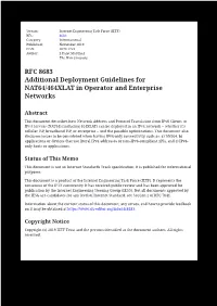 RFC 8683: Additional Deployment Guidelines for NAT64/464XLAT In