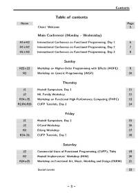 Table of Contents