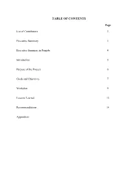 Table of Contents