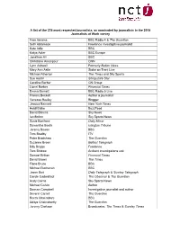 A List of the 238 Most Respected Journalists, As Nominated by Journalists in the 2018 Journalists at Work Survey