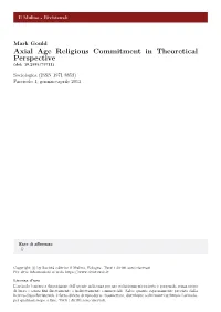 Axial Age Religious Commitment in Theoretical Perspective (Doi: 10.2383/73711)
