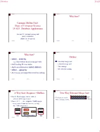External Sorting and Query Evaluation (R&G Ch