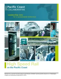 High Speed Rail on the Pacific Coast