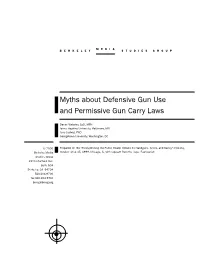 Myths About Defensive Gun Use and Permissive Gun Carry Laws