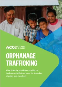'Orphanage Trafficking' Mean for Australian Charities and Churches?