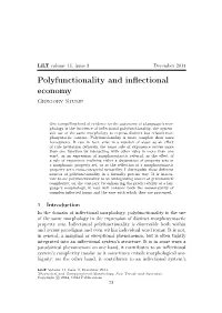Polyfunctionality and Inflectional Economy / 75 