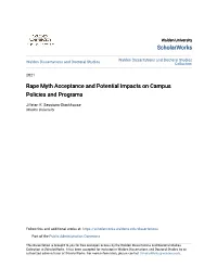 Rape Myth Acceptance and Potential Impacts on Campus Policies and Programs