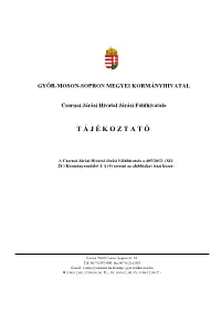 T Á J É K O Z T a T Ó
