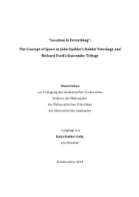 The Concept of Space in John Updike's Rabbit Tetralogy And