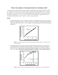 What Is the Optimal Seed and Plant Density for Maximum Yields?