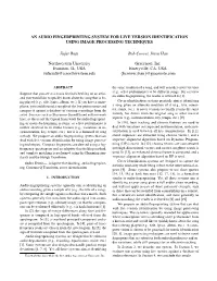 An Audio Fingerprinting System for Live Version Identification Using Image Processing Techniques