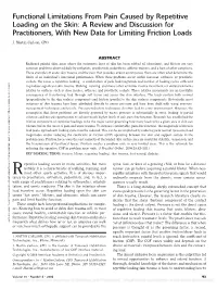 Functional Limitations from Pain Caused by Repetitive Loading On