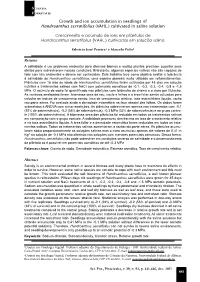 Growth and Ion Accumulation in Seedlings of Handroanthus Serratifolius (VAHL.) Cultivated in Saline Solution