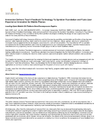 Immersion Delivers Touch Feedback Technology to Symbian Foundation and Fuels User Experience Innovation for Mobile Phones